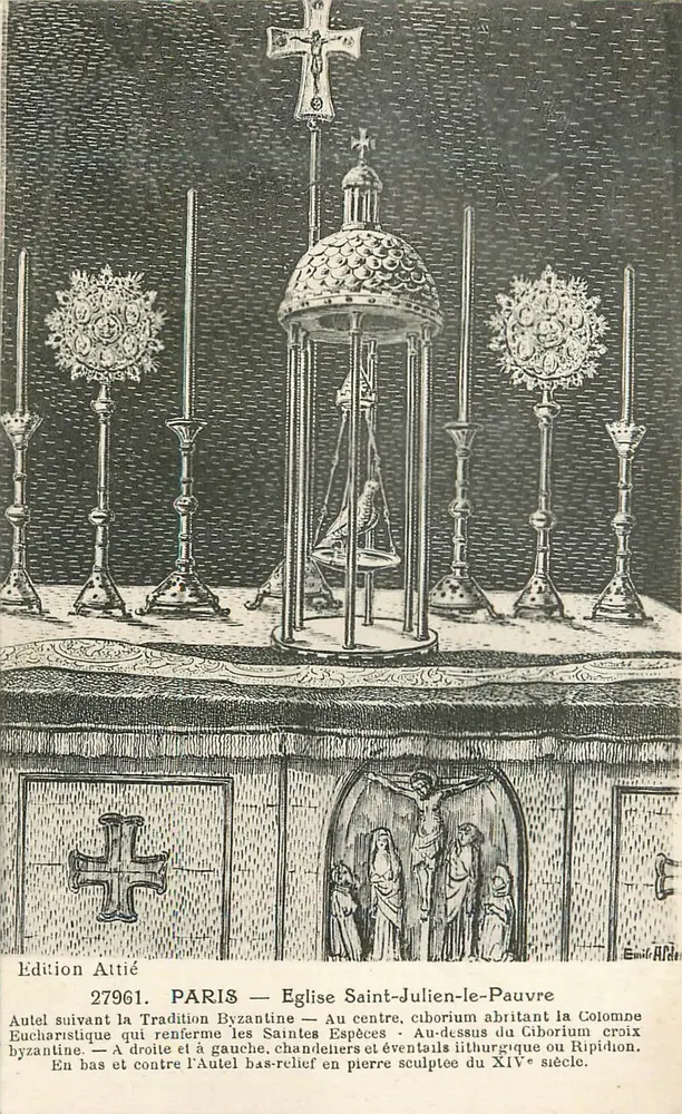 Autel de l'église Saint-Julien-le-Pauvre — Tradition Byzantine — Édition Attié n°27961 - Recto