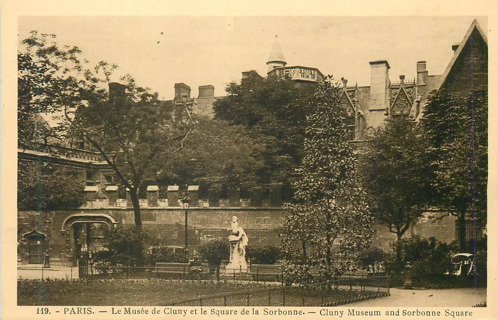 Paris — Le Musée de Cluny et le Square de la Sorbonne — éditeur A. Leconte, n° 149 - Recto