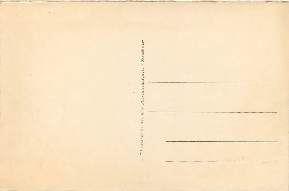 Strasbourg - A Orangerie - « Gaenseliesel » — editor C° Alsacienne des Arts Phonomécaniques, n° 76 - Verso