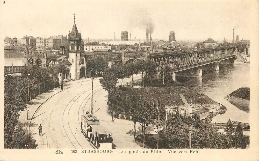 Strasbourg — Die Rheinbrücken — Ansicht nach Kehl — n° 163 - Vorderseite