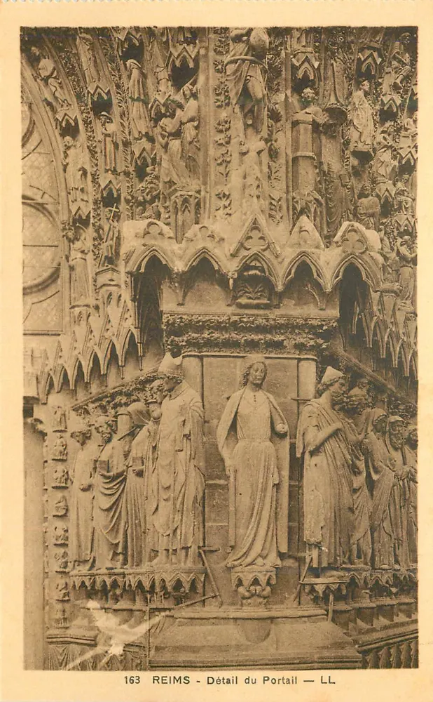 Reims — Détail du Portail — LL - Recto