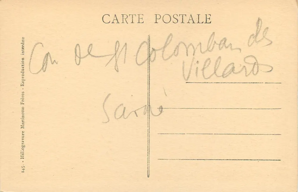 Col du Glandon (1912 m.) und die Aiguilles de l'Argentière — Martinotto Frères, n°145 - Rückseite