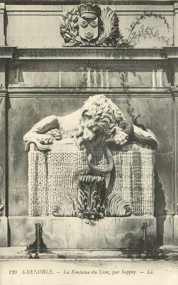 Grenoble — La Fontaine du Lion, par Sappey — LL - Recto