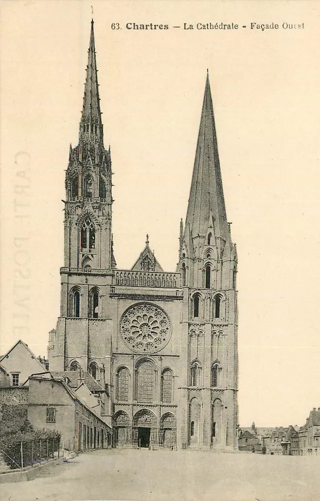 Chartres — A Catedral — Fachada Oeste — Edição Robert Laillet, n°63 - Frente