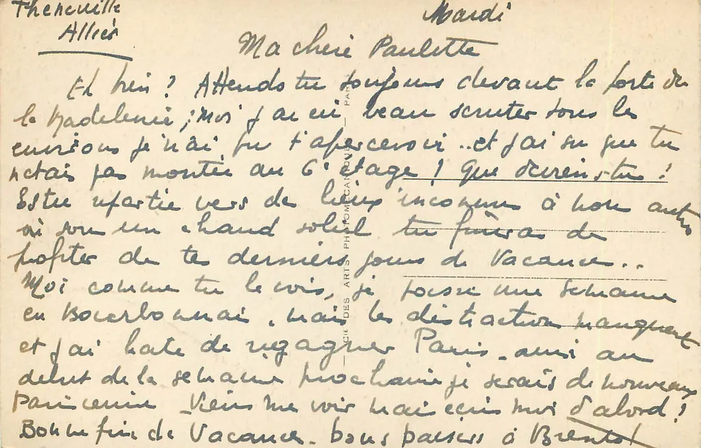 Moulin - L'Hôtel de Ville — LL.11, éditeur non identifié - Verso