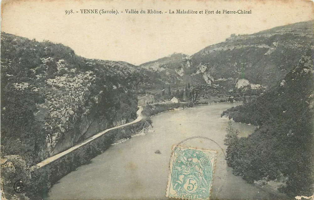 Tal des Rhône — La Maladière und Festung Pierre-Châtel — Verlag S. P. (Nr. 938) - Vorderseite