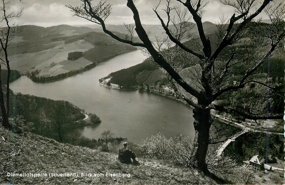 Diemeltalsperre (Sauerland) — Vue depuis l’Eisenberg — Éditeur Grobbel, n° 7860 - Recto