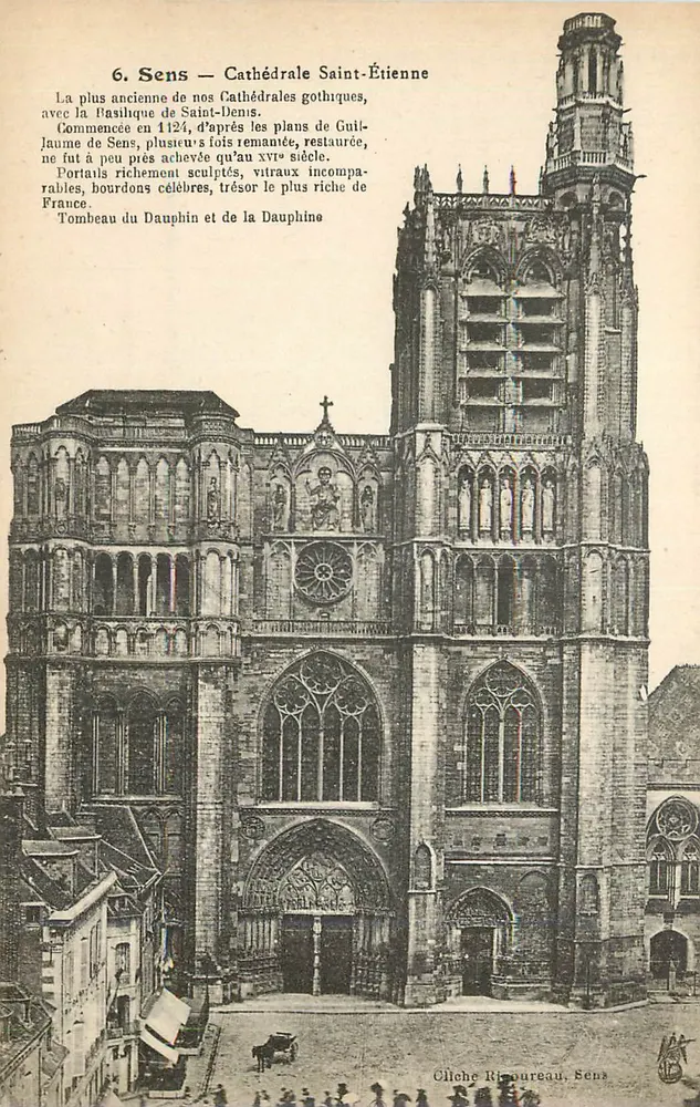Sens — Catedral de Saint-Étienne — Cliché Ricourbeau, Sens - Frente