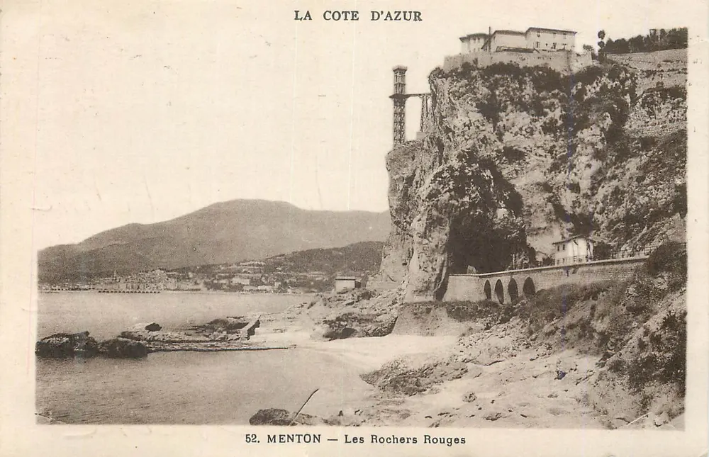Menton — Les Rochers Rouges — Munier, Nice - Recto
