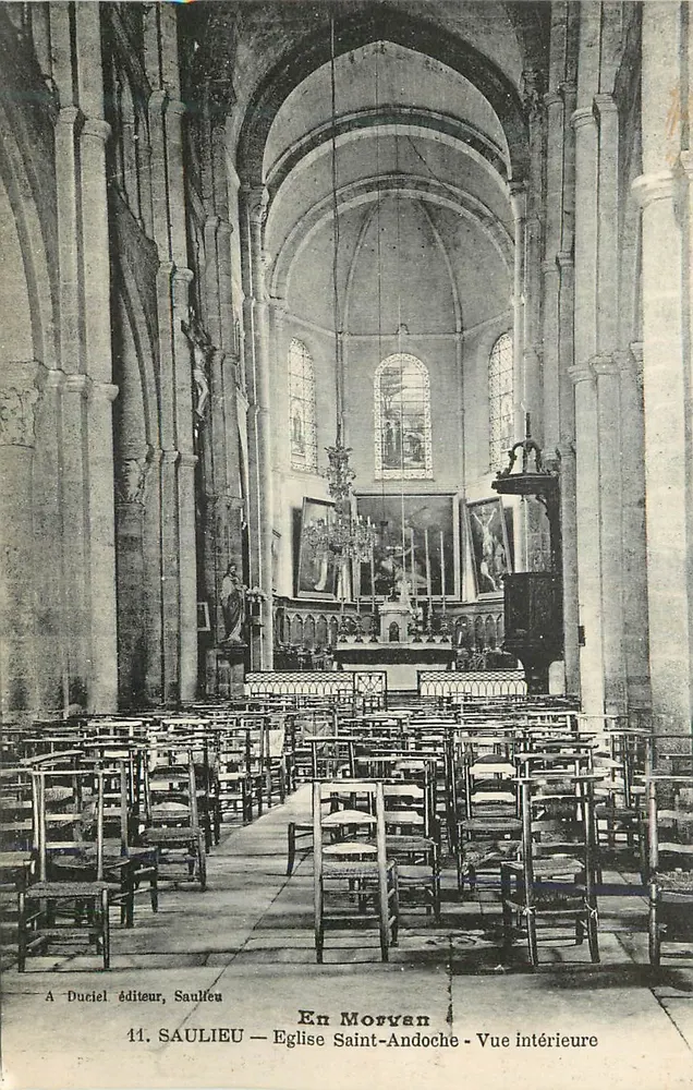Saulieu — Kirche Saint-Andoche — Innenansicht — A. Duriel, Verleger, Saulieu - Vorderseite
