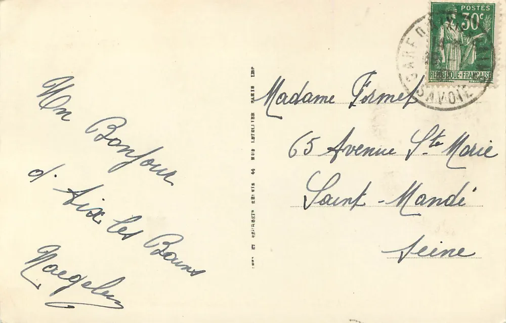 AIX-les-BAINS — Grand Hôtel Bernascon — LL. — n° 164 - Verso