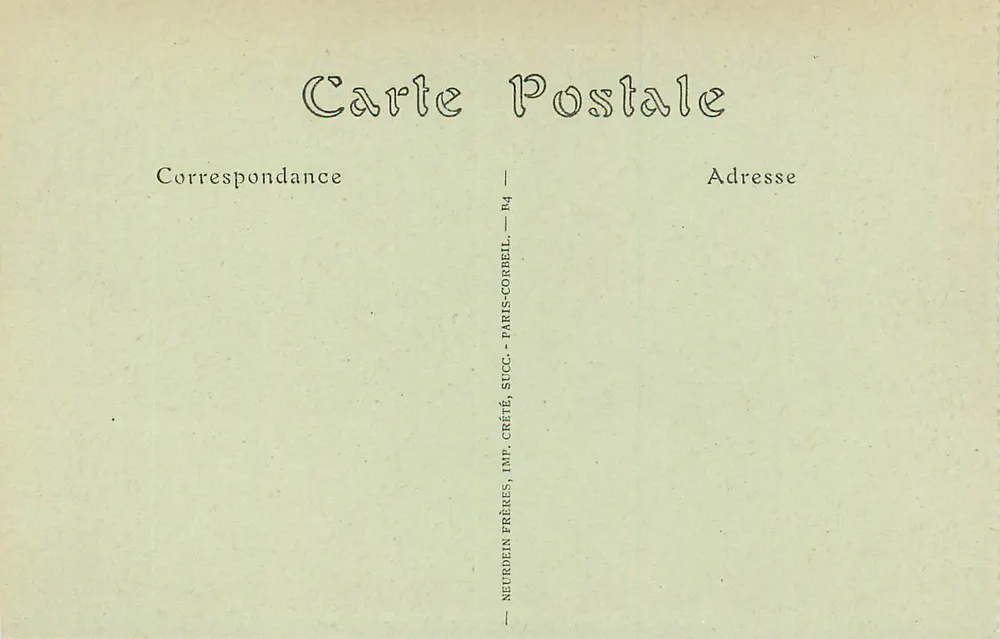 Parque do Castelo de Chantilly — As Três Avenidas — editor Neurdein Frères - Verso