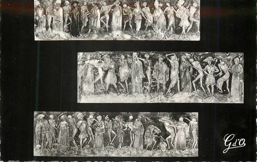 La Danse Macabre — Abbaye Saint-Robert, La Chaise-Dieu — Fresque du XVᵉ siècle - Recto
