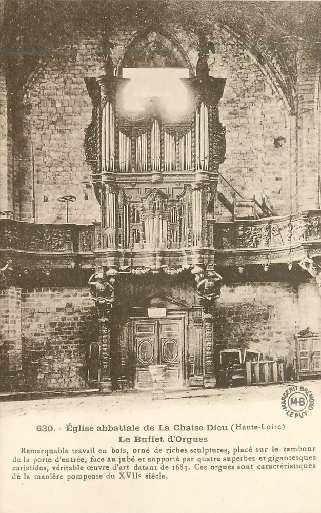 Abteikirche La Chaise-Dieu (Haute-Loire) — Der Orgelprospekt — Éditions d'Art Margerit-Brémond, Le Puy - Vorderseite