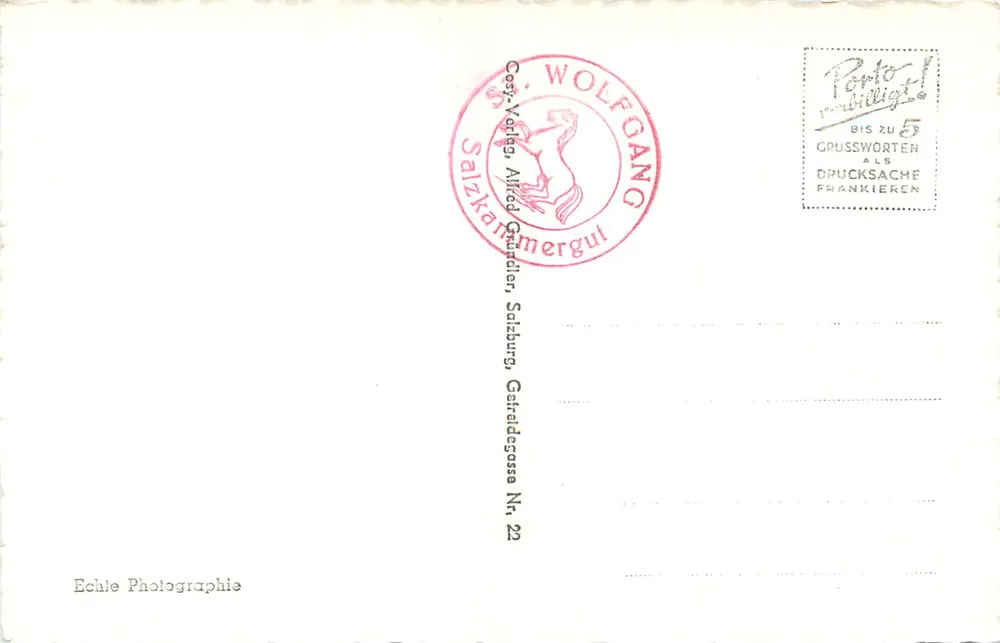 St. Wolfgang am See — die Perle des Salzkammerguts — Cosy-Verlag, Alfred Grundler, Salzburg - Rückseite