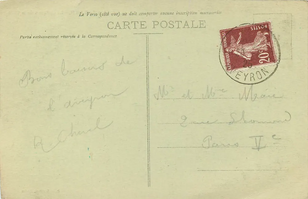 Gorges do TARN — O Castelo da Caze — Imp. Carrère, Rodez - Verso