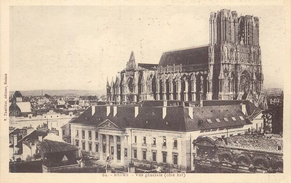 Reims — Ogólny widok (z południowego wschodu) — V. Thuillier, wydawca, Reims, nr 69 - Awers