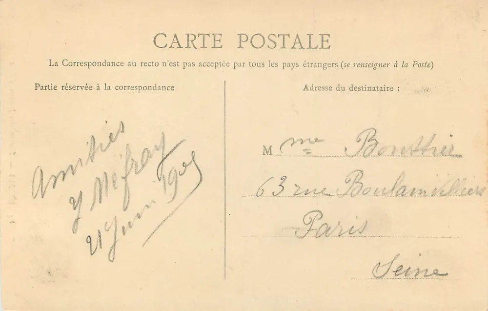 Reims — Estátua de Joana d'Arc — Editor: Postes - Verso