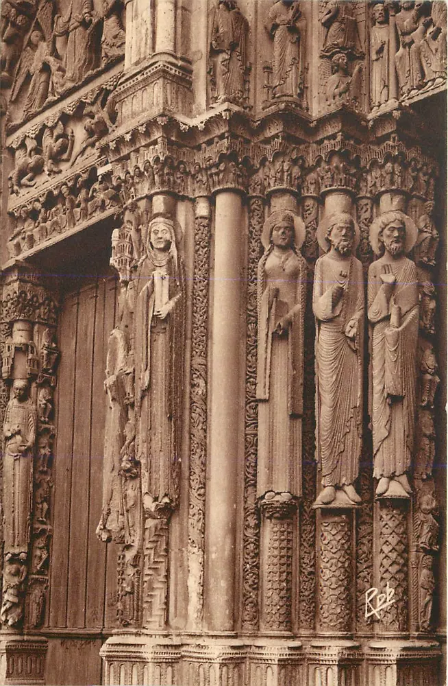 Chartres - Königstor, Statuen Säulen (12. Jahrhundert) — Verlag Laillet, Nr. 273 - Vorderseite