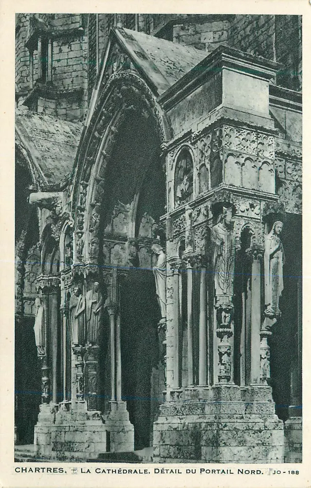 Chartres — Die Kathedrale, Detail des nördlichen Portals — JO-188 - Vorderseite