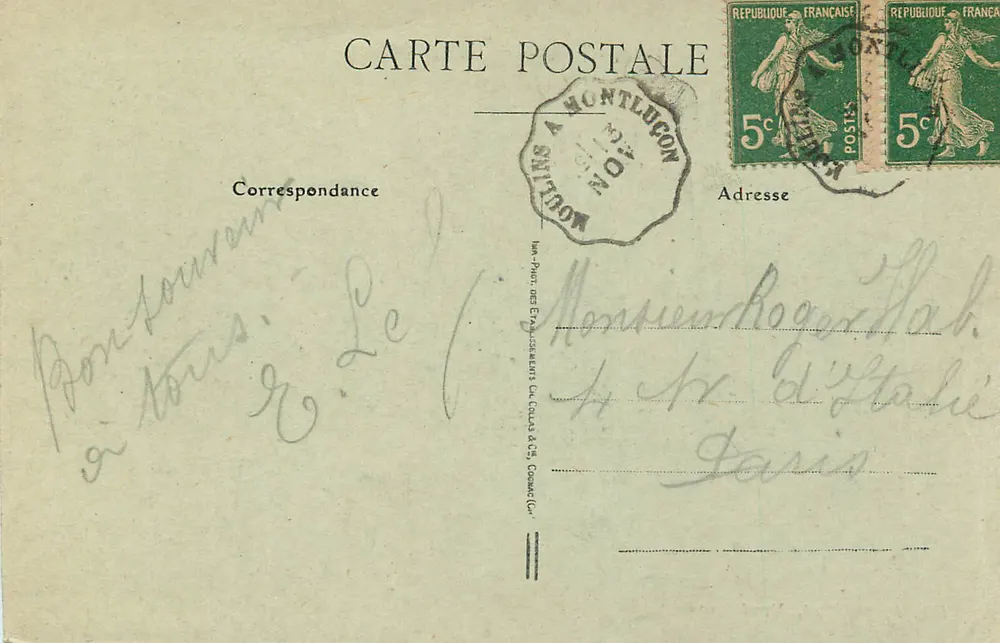 Montluçon — Paisagem do Diénat — Editor Montluçon, n°11 - Verso