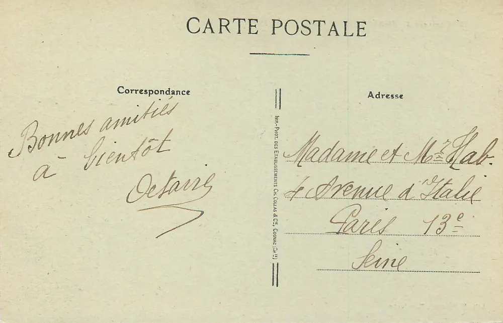 Arredores de MONTLUÇON — Panorama de St-Marien — Lib. F. Pointud, Montluçon - Verso
