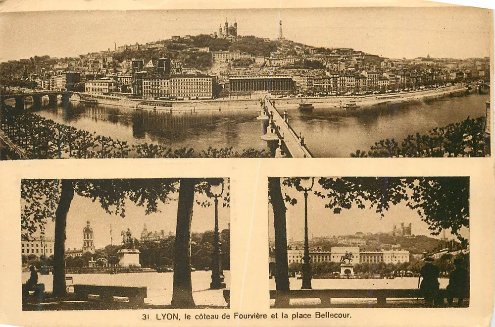LYON, der Fourvière-Hügel und die Bellecour-Platz — A. Mollaret, Nr. 31 - Vorderseite