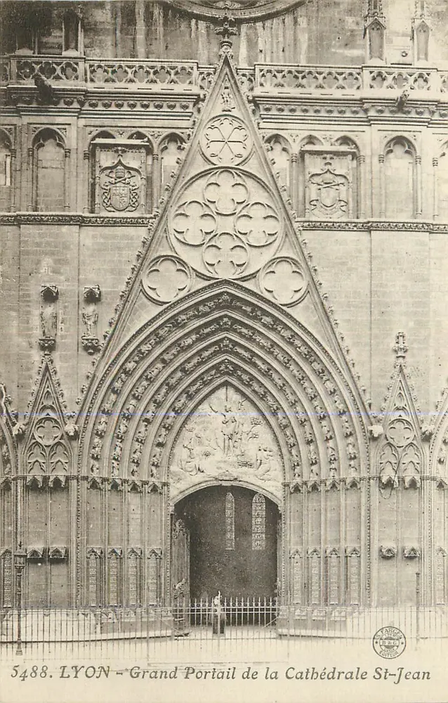 LYON - Großer Portal der Kathedrale St-Jean — Verlag 'LAROQUE & CIE' n° 5488 - Vorderseite