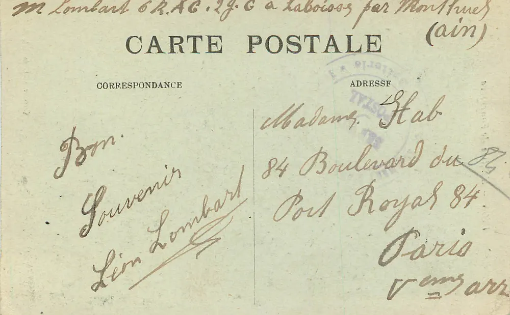 LYON — A Igreja de Fourvière — Carrier, editor, modelo depositado - Verso