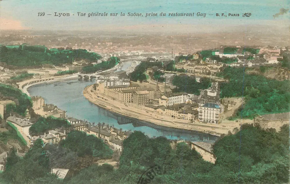 Lyon - Allgemeiner Blick über die Saône, vom Restaurant Gay aus — B.F., Paris - Vorderseite