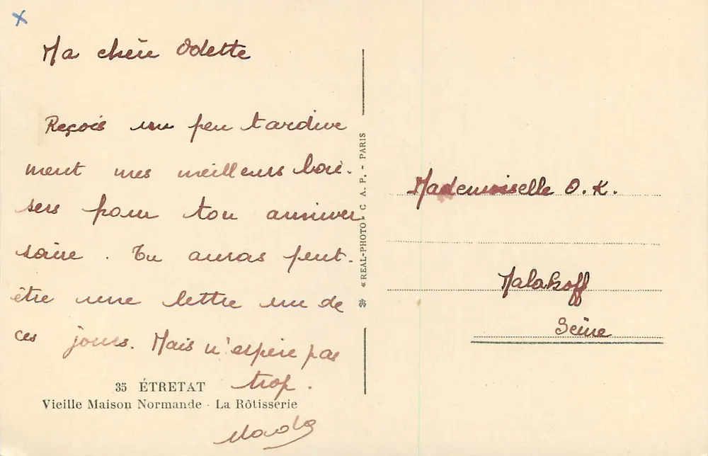 Alte normannische Villa — Étretat — Verlag Cap - Rückseite