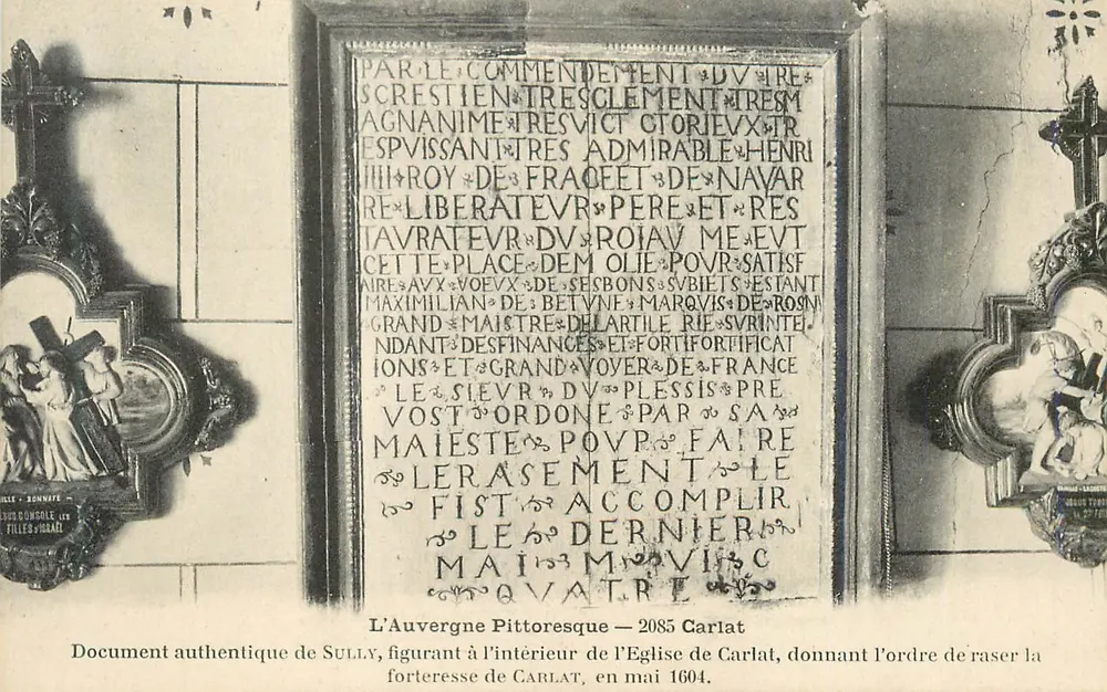 Sully — Document authentique de l'église de Carlat — L'Auvergne Pittoresque — 2085 - Recto