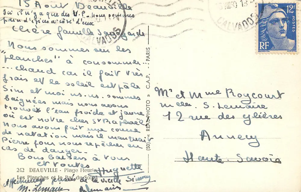 Die Bretter und der Sonnenbar — Deauville — C.A.P. Réa-photo - Rückseite