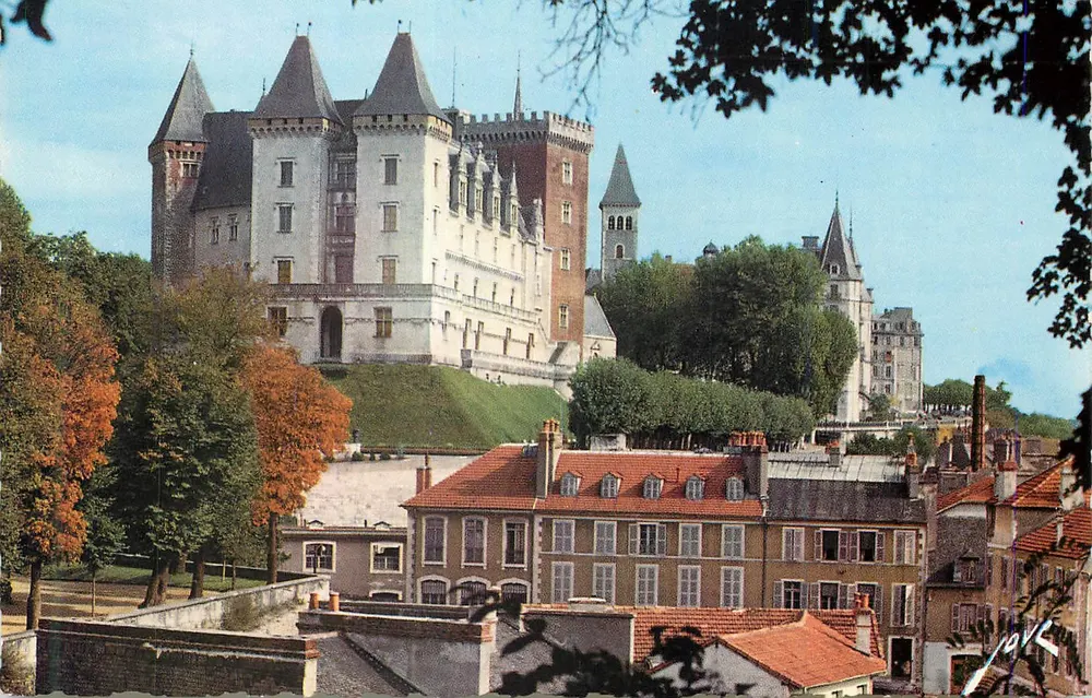 Pau (Basses-Pyrénées) — Schloss Henri IV aus dem Nationalpark gesehen — Editions JOVE - Vorderseite