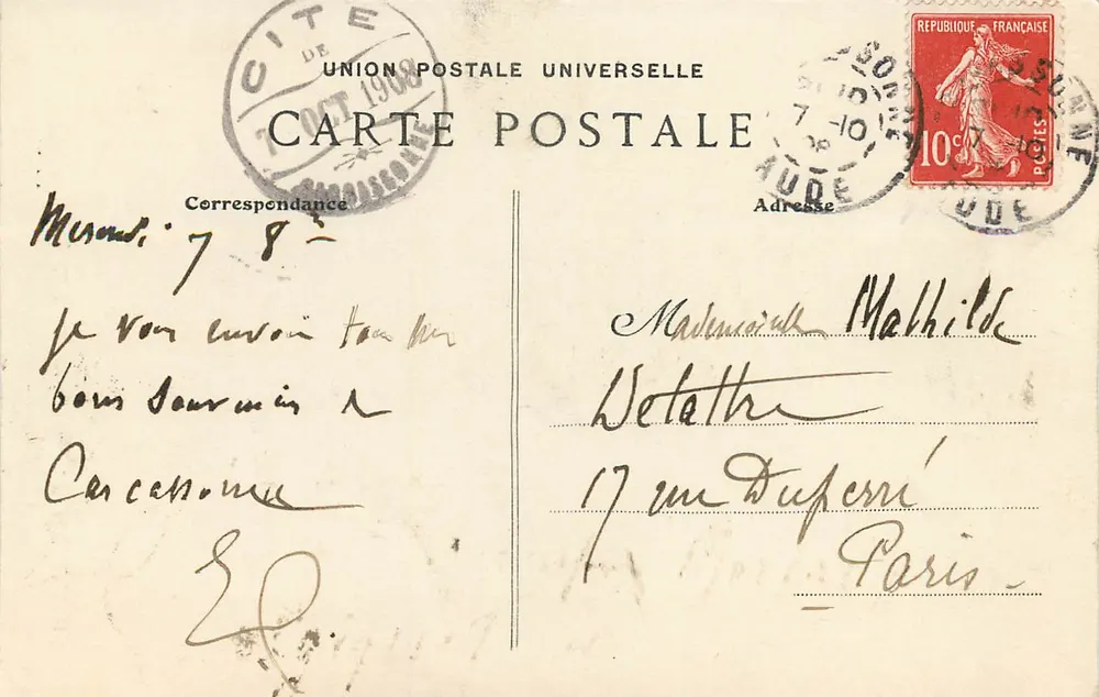 Carcassonne — Porte du Sénéchal — editor Michon Jardy, n°7 - Verso