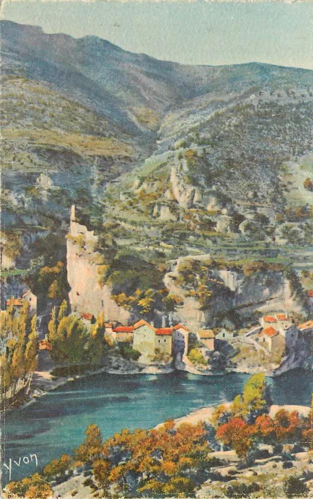 Gorges du Tarn — Schloss Castelbouc — Éditions d'Art Yvon, n°7 - Vorderseite