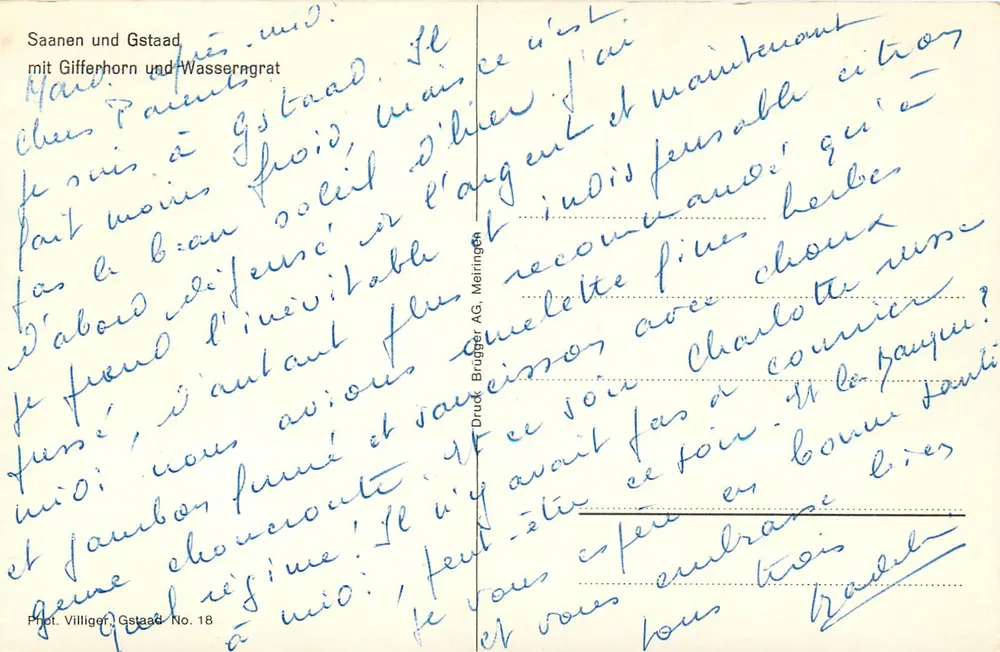 Saanen und Gstaad — avec Gifferhorn et Wasserngrat — Phot. Villiger, Gstaad, No. 18 - Verso