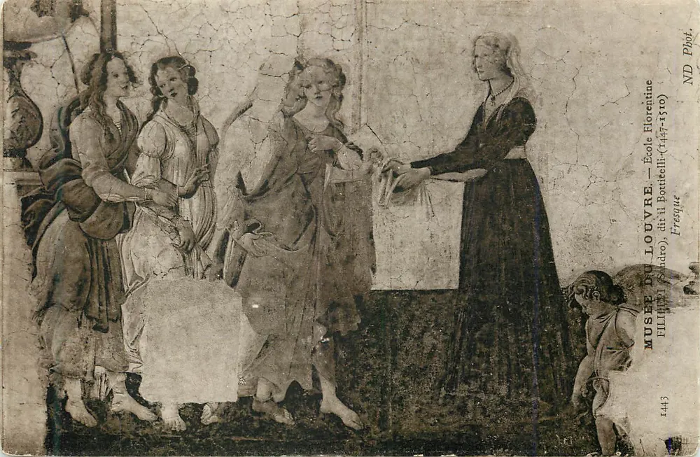 Fresco from the Louvre Museum — Florentine School (Filippo Lippi called Botticelli, 1447–1510) - Front