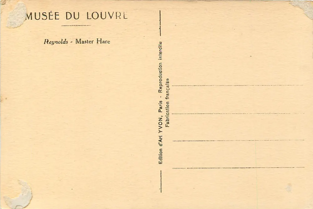 Mestre Coelho — Reynolds — Edição de Arte YVON, Paris - Verso
