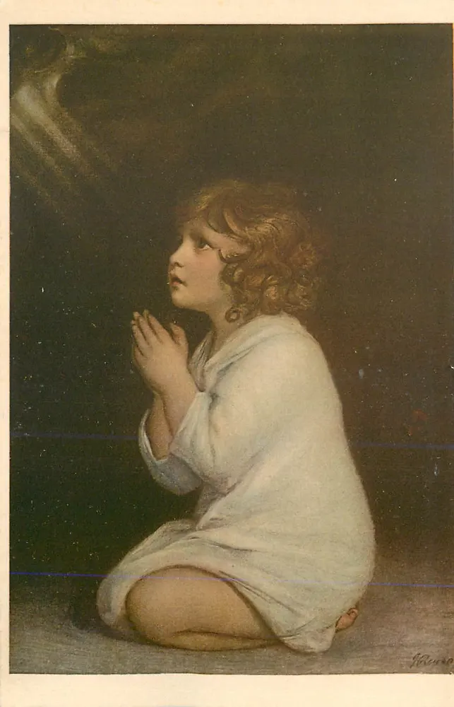 Kind in Gebet — Nachbildung einer Arbeit von Reynolds — Verlag Eliotipia Roberto Hoesch, Mailand - Vorderseite
