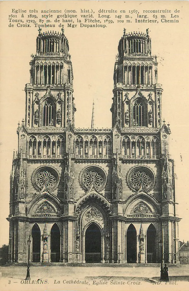 Orléans — Die Kathedrale, Kirche Sainte-Croix — ND. Fotografie - Vorderseite