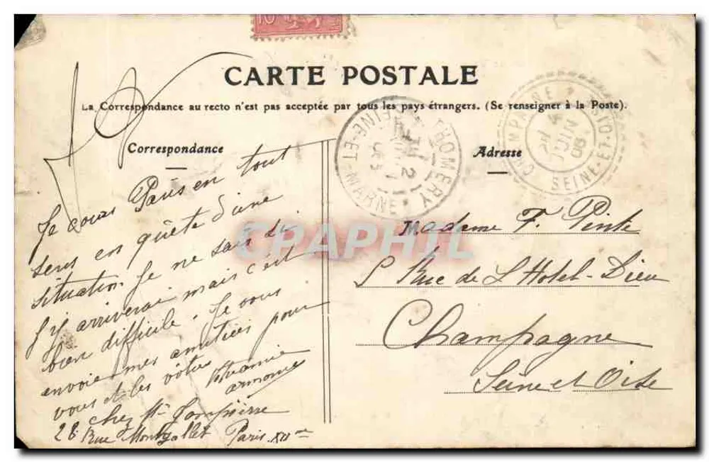 Bois de Vincennes — Les Îles Daumesnil — In einem Boot! — C.P. n°10 - Rückseite