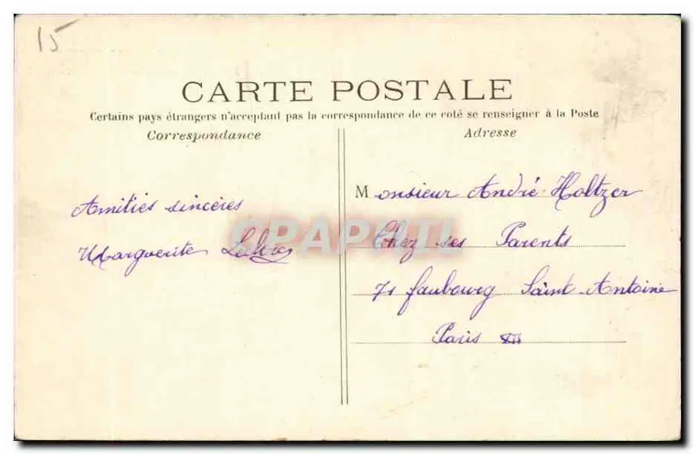 Jungen-Schule in der Rue de Clamart — Billancourt — P.A. 61 - Rückseite