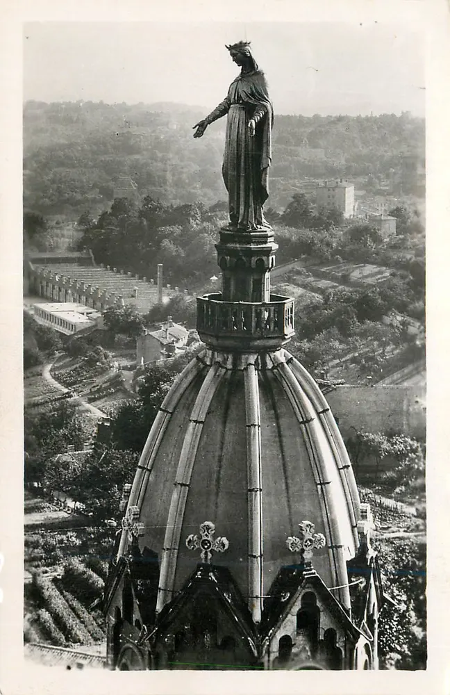 Gouden beeld van de Maagd — Oude Kapel van Fourvière — Edities J. Cellard, Lyon - Voorkant
