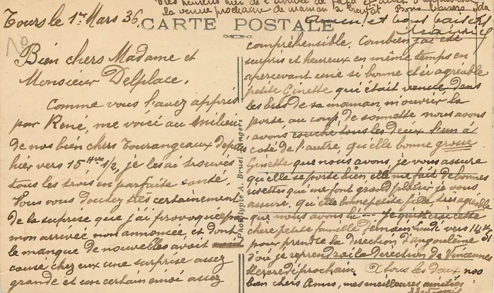 Tours (Indre-et-Loire) — Efeito de noite sobre a Loire — A. B. n°10 - Verso