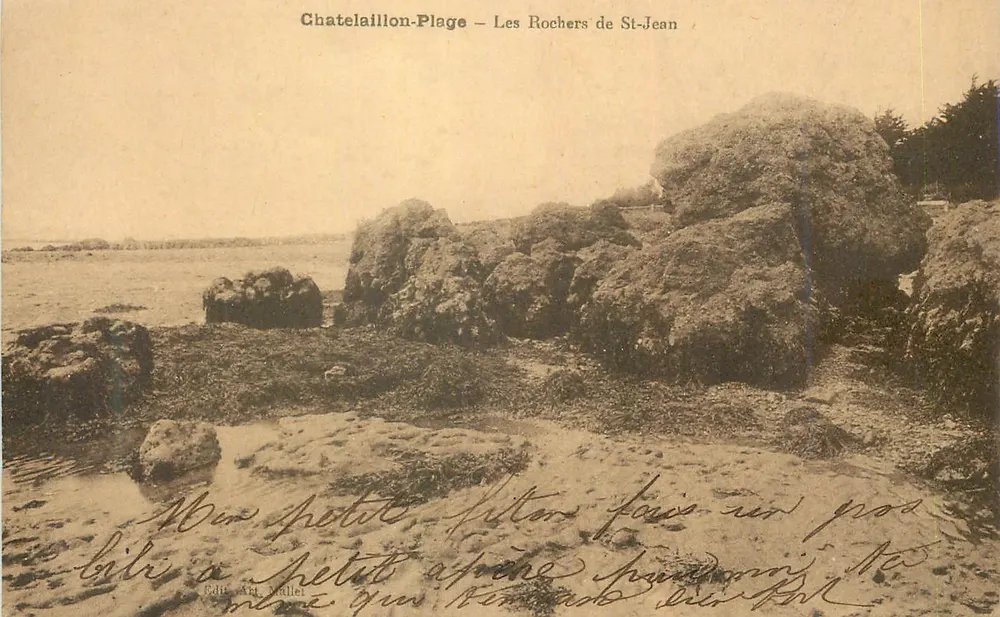 Châtelallion-Plage — Los Rocas de San Juan — Ed. Art. Mallet - Anverso