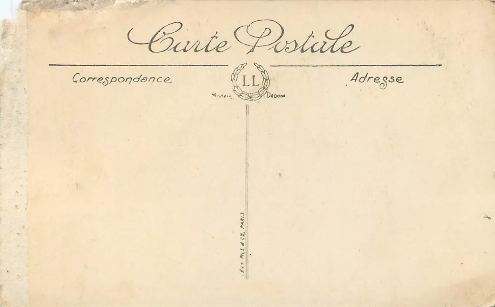 Una Pensée del 4° Genio di Besançon — cartolina illustrata con soldato e vista di Besançon - Verso