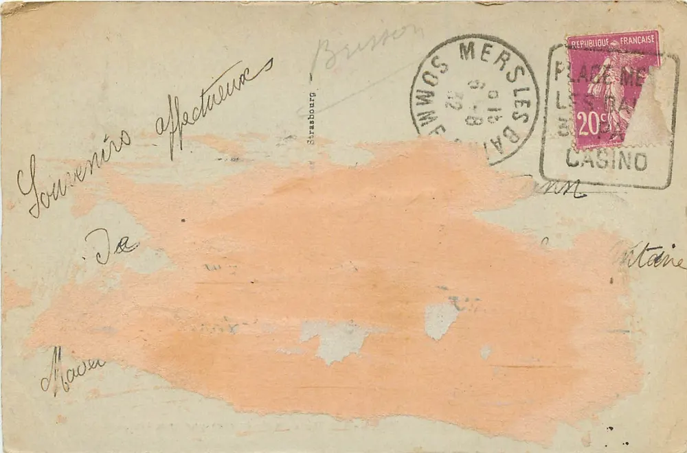 Le Tréport-Mers - Les Hangars de la gare par gros temps — éditeur inconnu, n° 105 - Verso