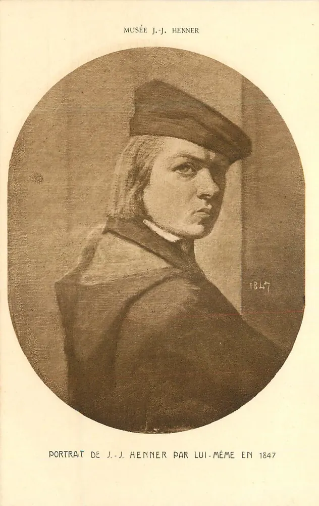 Porträt von J.-J. Henner von ihm selbst im Jahr 1847 — Musée J.-J. Henner — Ausgabe Braunn & Cie, Paris - Vorderseite