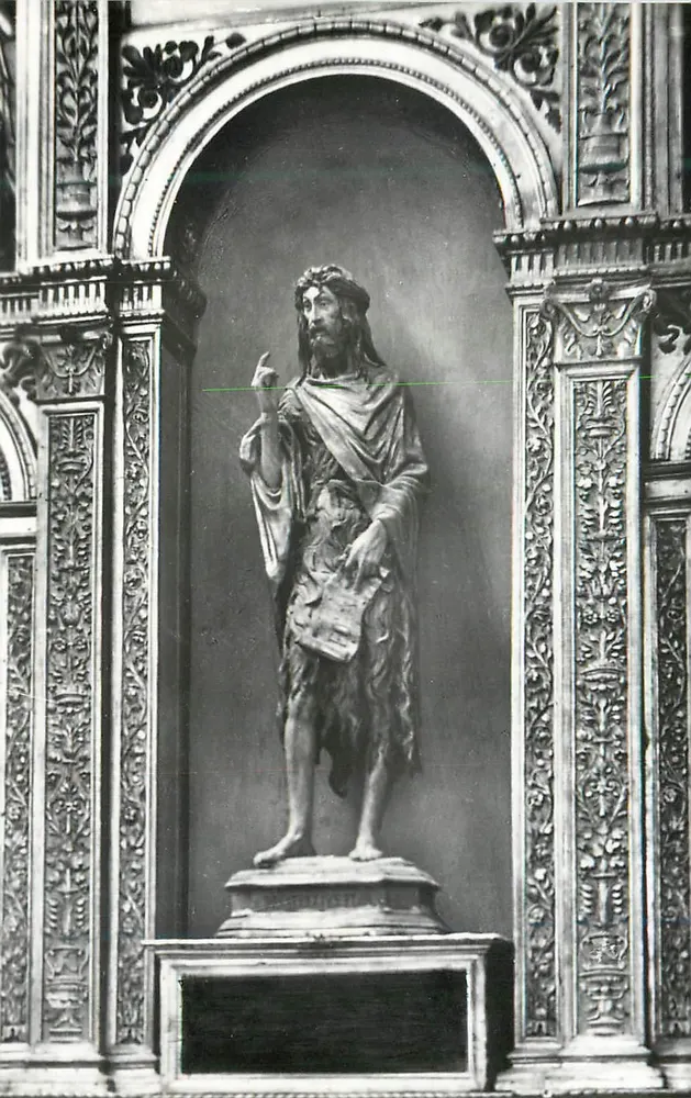 Venedig — Holzstatue des Heiligen Johannes des Täufers — Basilika S. Maria Gloriosa dei Frari — Donatello - Vorderseite